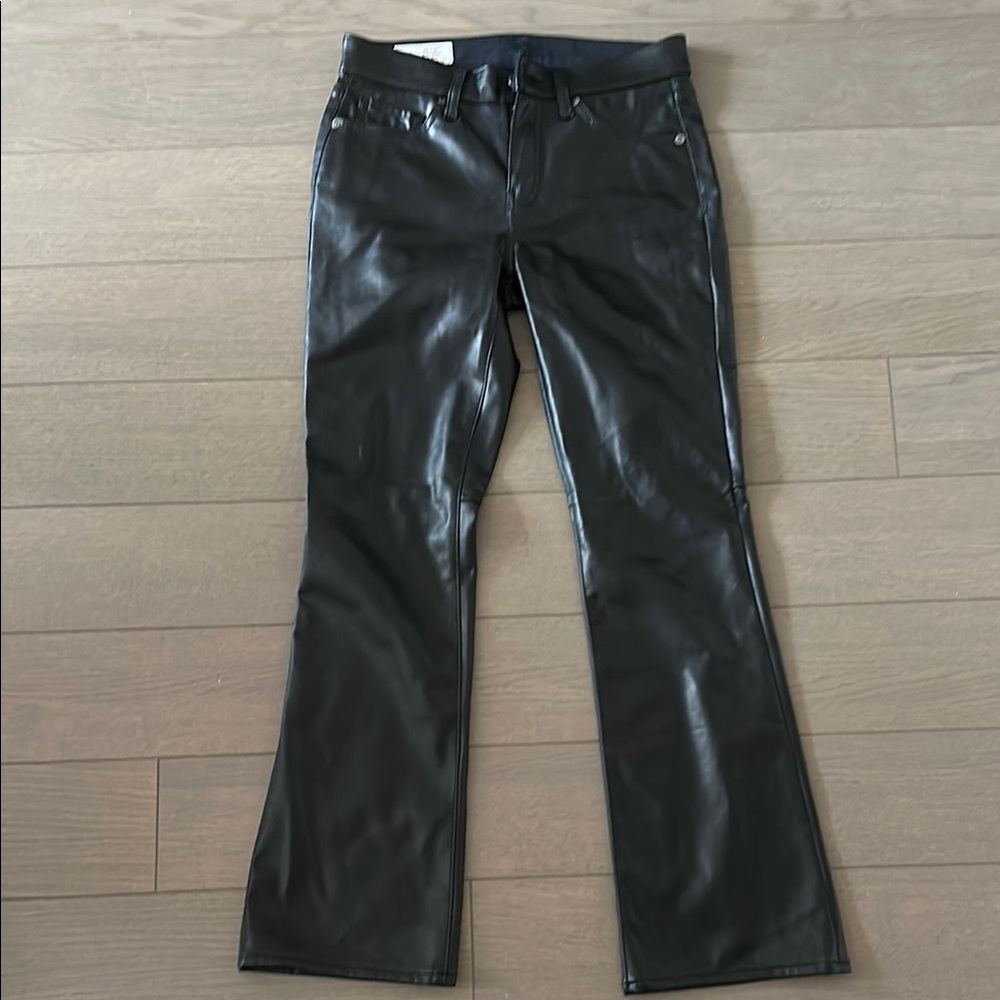 GAP Black Faux Leather Baby Boot Mid Rise Pants